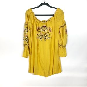 PrettyLittleThing Floral Embroidery Shoulder Dress